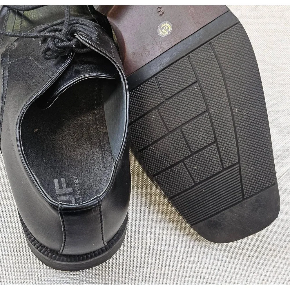 J‎ Ferrar JF Derby Squared Toe Dress Shoes Black Lace Up Formal 014-2902 Mens 8M